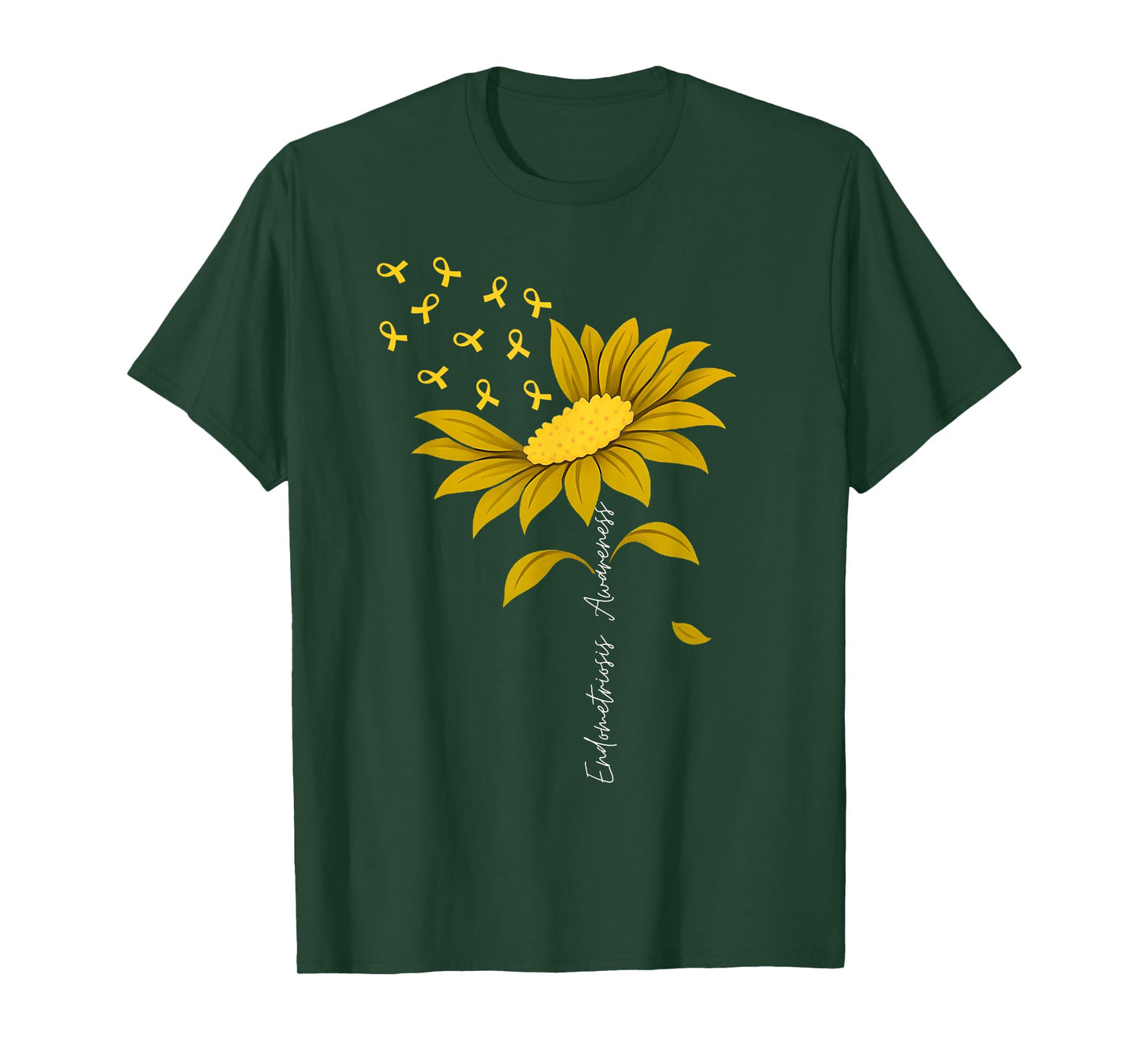 Endometriosis Awareness Month Sunflower Yellow Ribbon T-Shirt