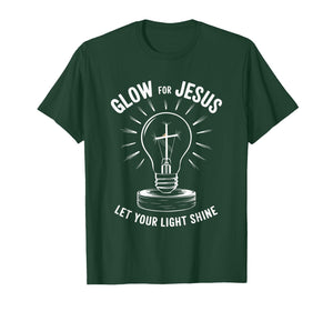 Glow for Jesus Tshirt Christian Faith Lion God Christianity T-Shirt