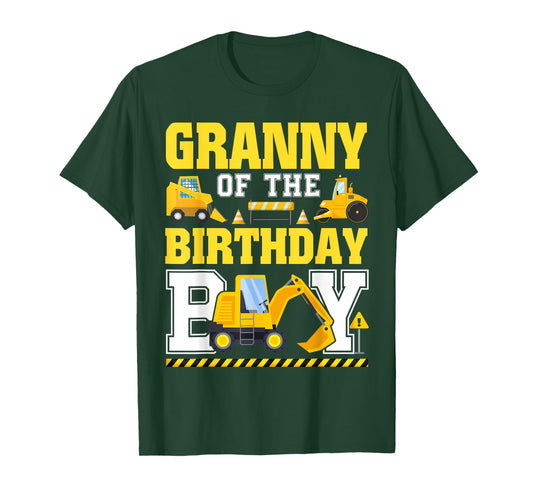 Granny of The Birthday Boy Excavator Construction Truck T-Shirt