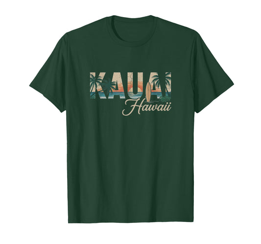 Retro Kauai Hawaii Hawaiian Design T-Shirt