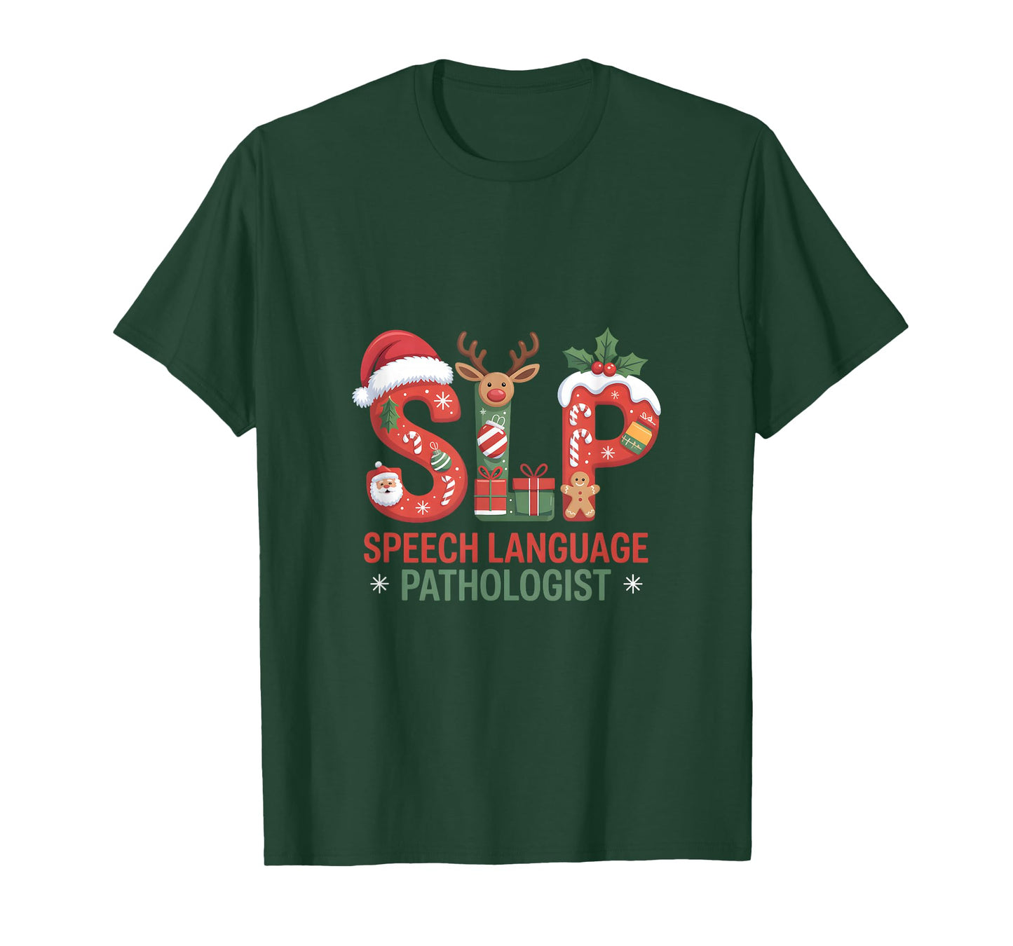 Funny SLP Christmas Speech Language Pathologist Holiday T-Shirt