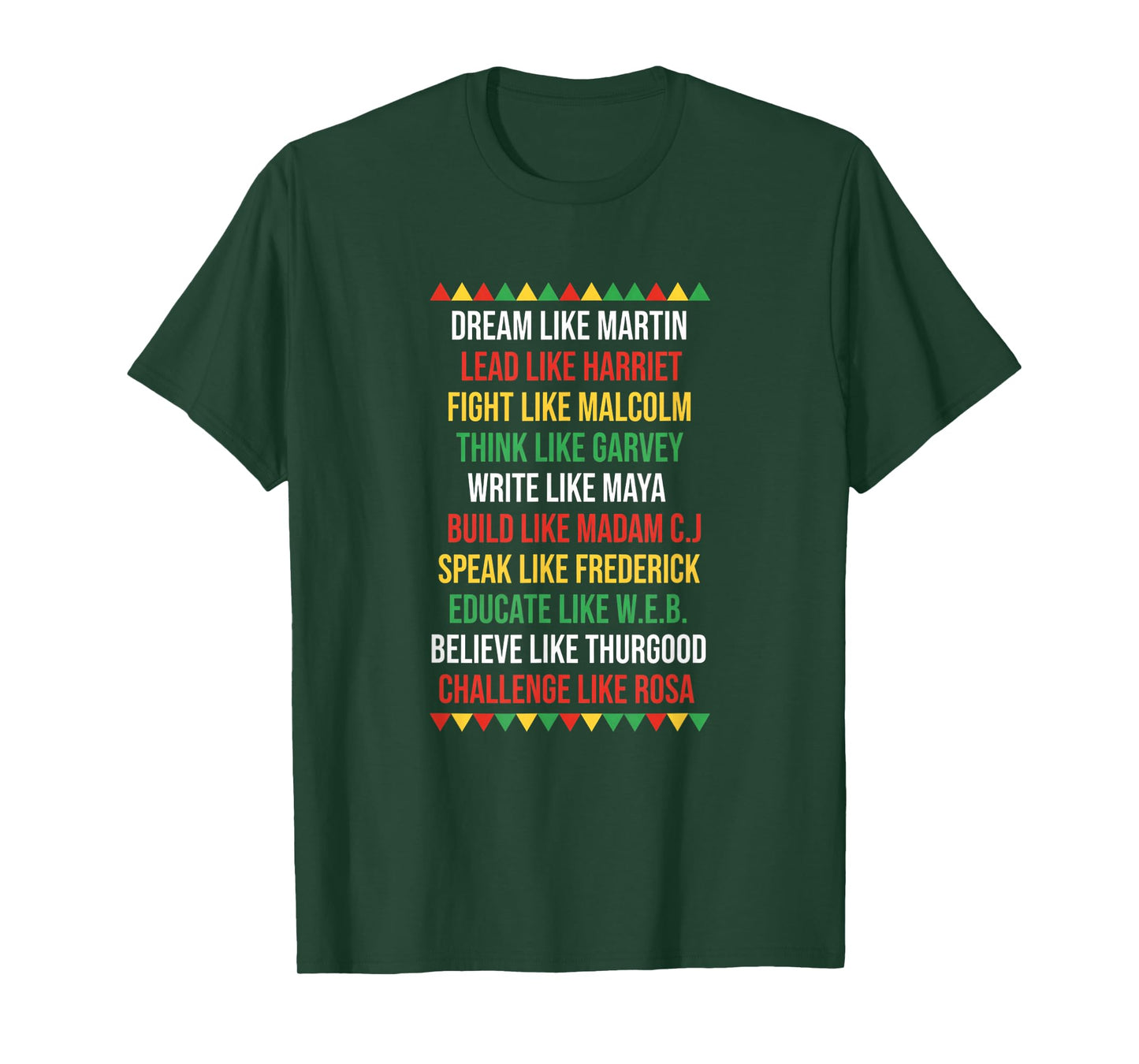 Dream Like Martin Lead Like Harriet Fight Like Malcolm Afro T-Shirt