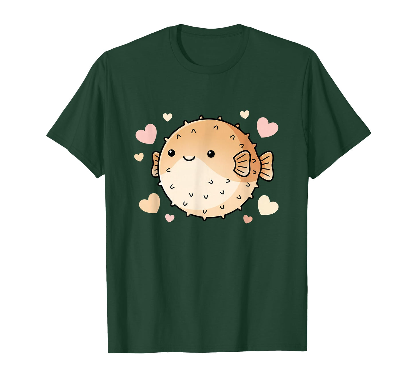 Cute Puffer Fish Heart - I Love Puffer Fish T-Shirt