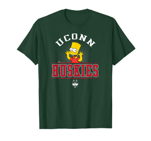 Connecticut Huskies Simpsons Bart Navy Officially Licensed T-Shirt