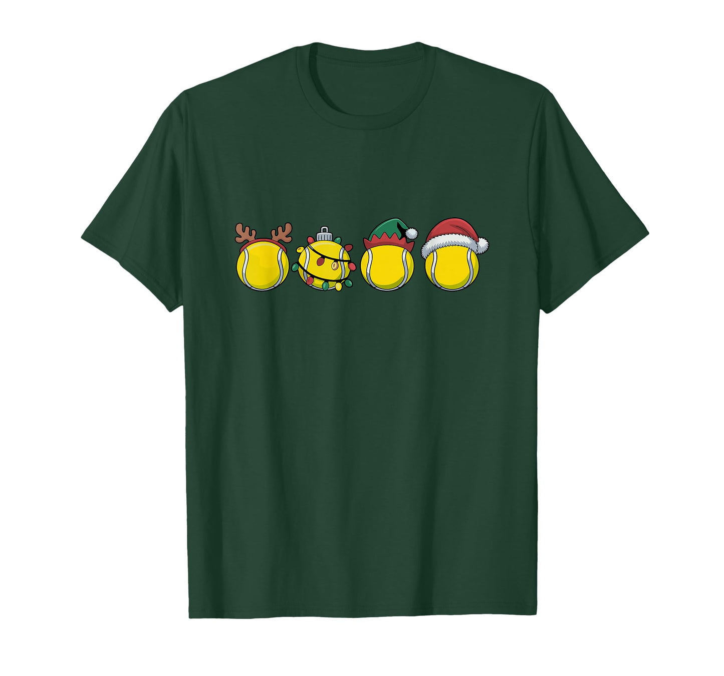 Santa Tennis Ball Christmas Tennis Lover Tennis Player Xmas T-Shirt