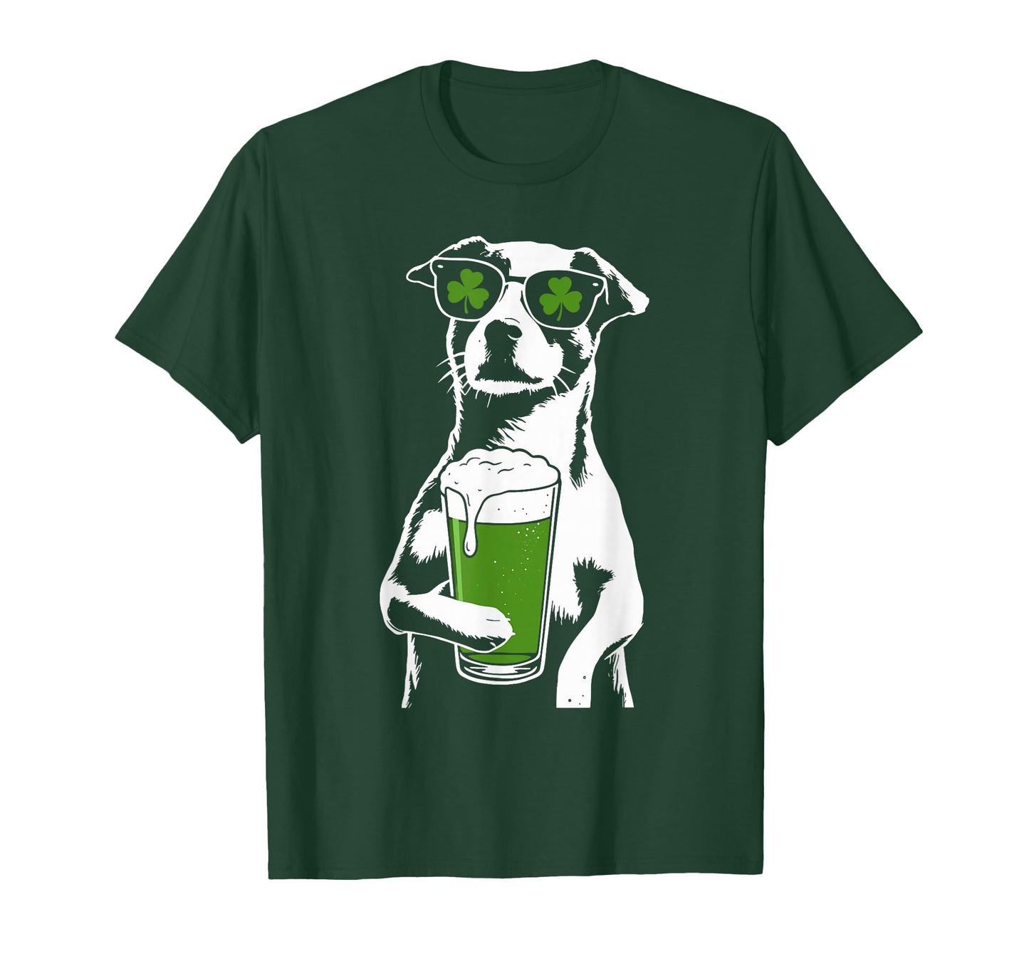 Dog Beer St Patty's Shamrock Funny St Patrick's Day T-Shirt
