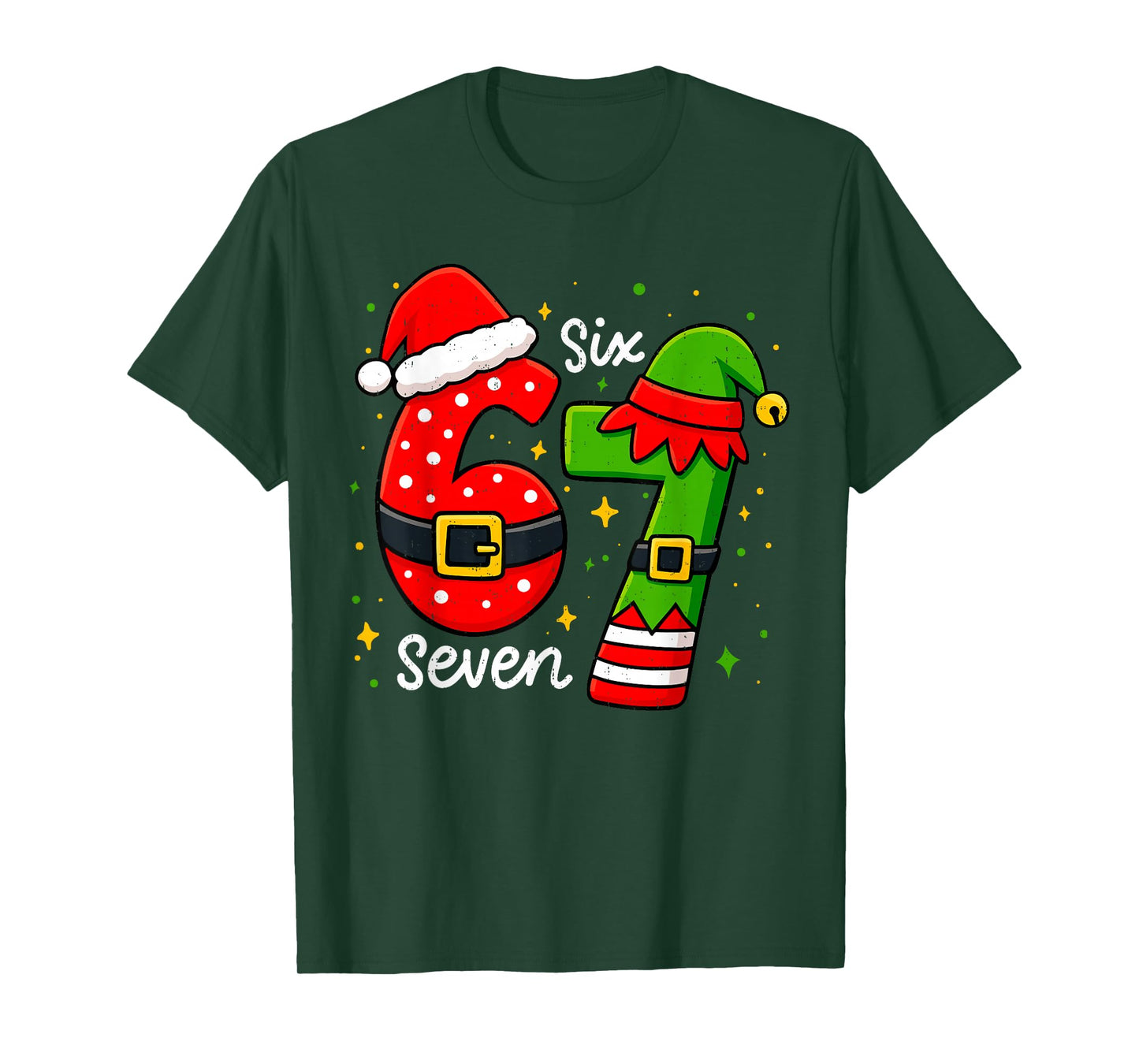 Funny 67 Meme Six Seven Christmas Xmas Holiday Kid Women Men T-Shirt