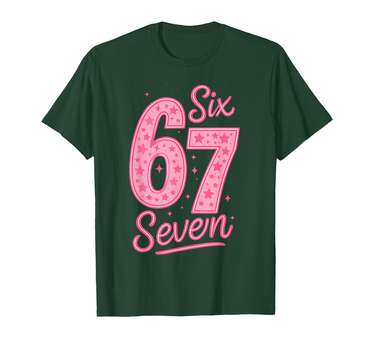 6 7 Number 67 Pink Six Seven Meme Slang Womens Girls Kids T-Shirt
