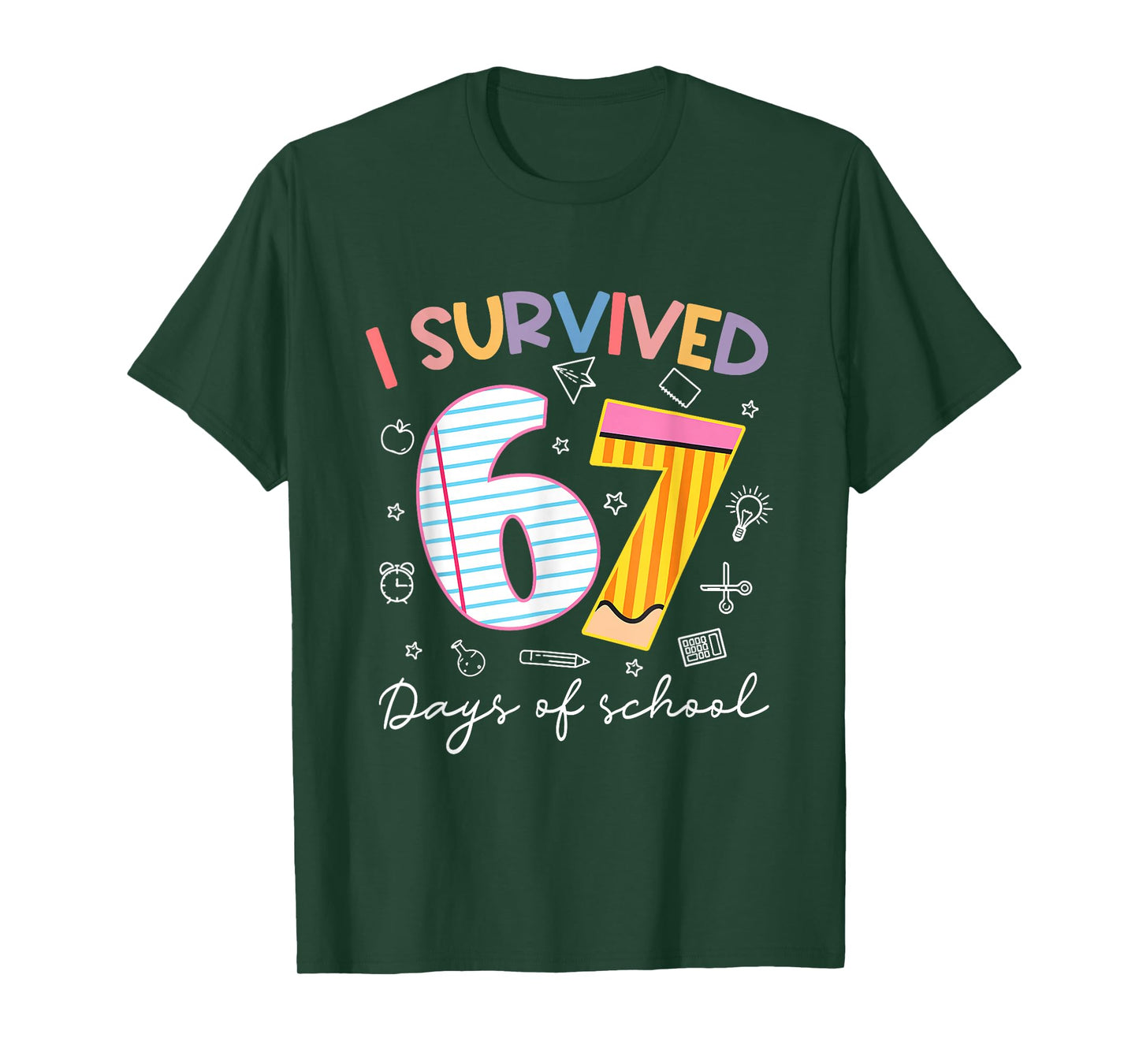 I Survived 67 Days of School Six Seven Meme Teacher Student T-Shirt