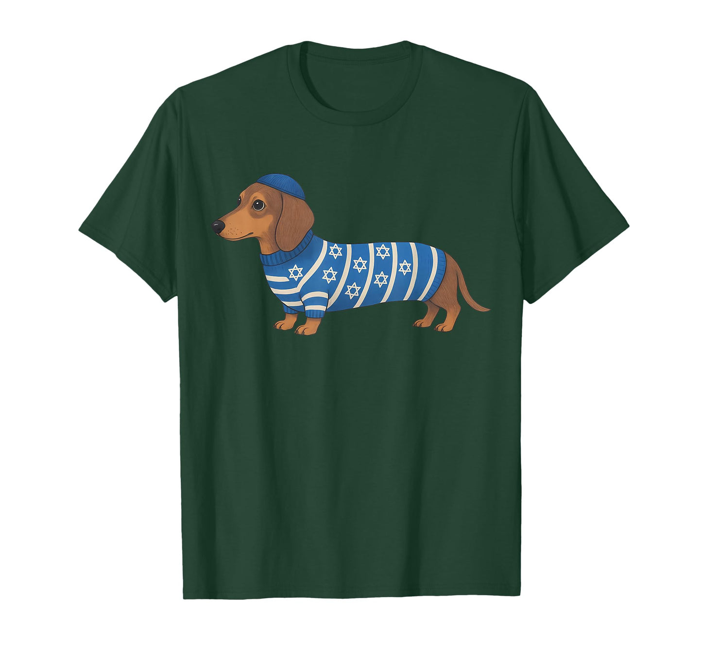 Hanukkah Dachshund Funny Wiener Dog Holiday Sweater Festive T-Shirt