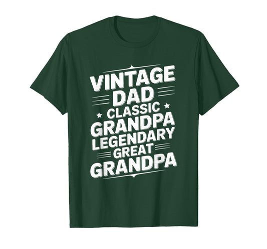 Vintage Dad Classic Grandpa Legendary Great Grandpa T-Shirt