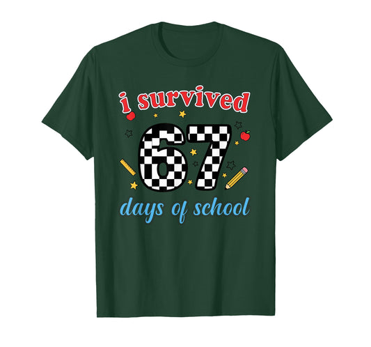 ISurvived 67 Days of School Teacher, Student Six Seven 90s T-Shirt