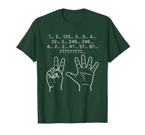 Funny Counting Fingers Brain Lag Math Humor 1 2 123 67 777 T-Shirt