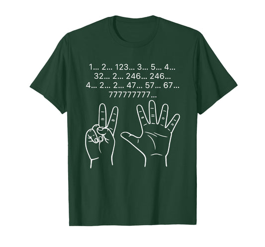 Funny Counting Fingers Brain Lag Math Humor 1 2 123 67 777 T-Shirt
