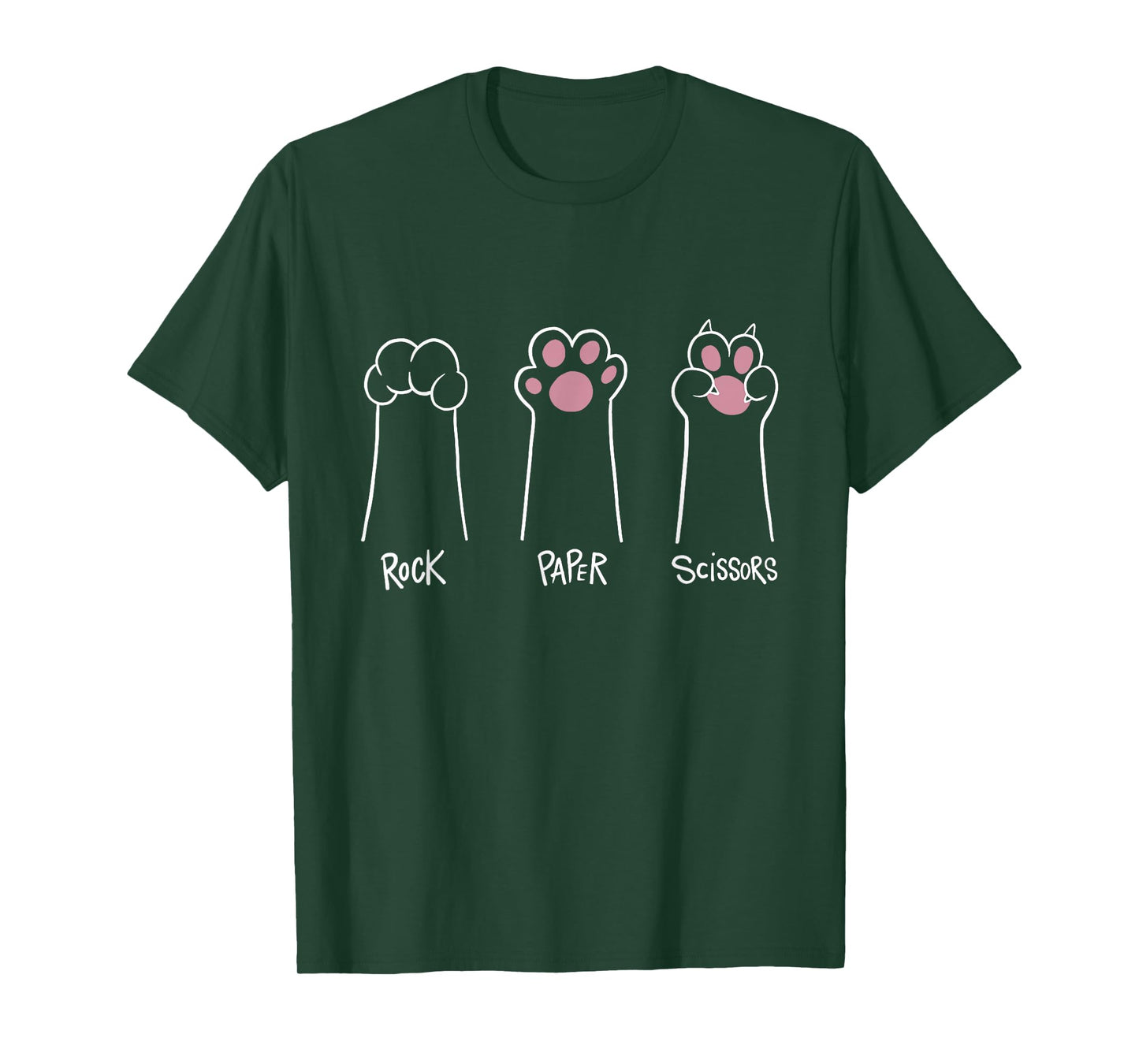 Cute Paw Funny Cat Rock Paper Scissors Hand Game T-Shirt