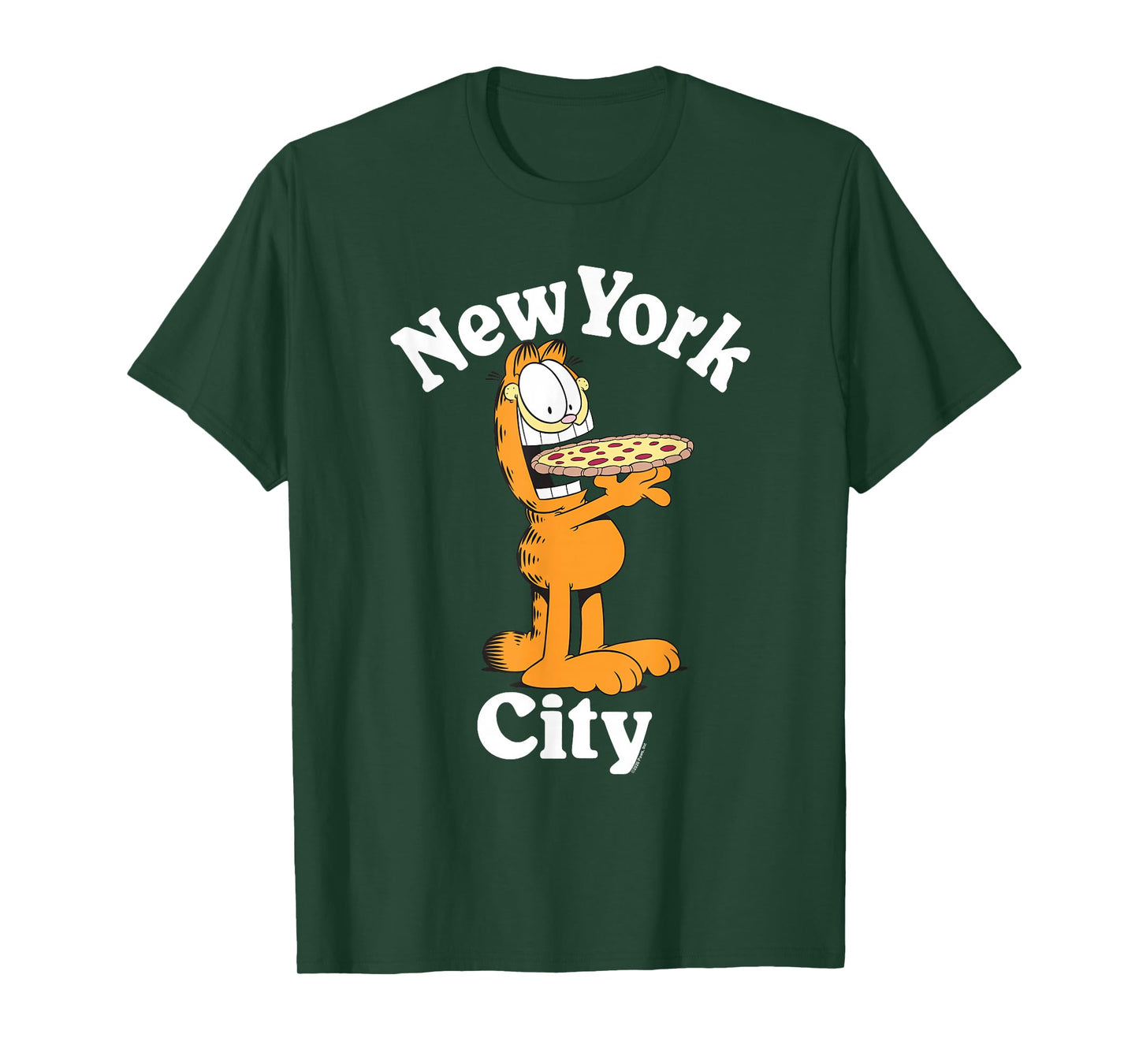 Garfield New York City Pizza Funny Travel Souvenir Cartoon T-Shirt