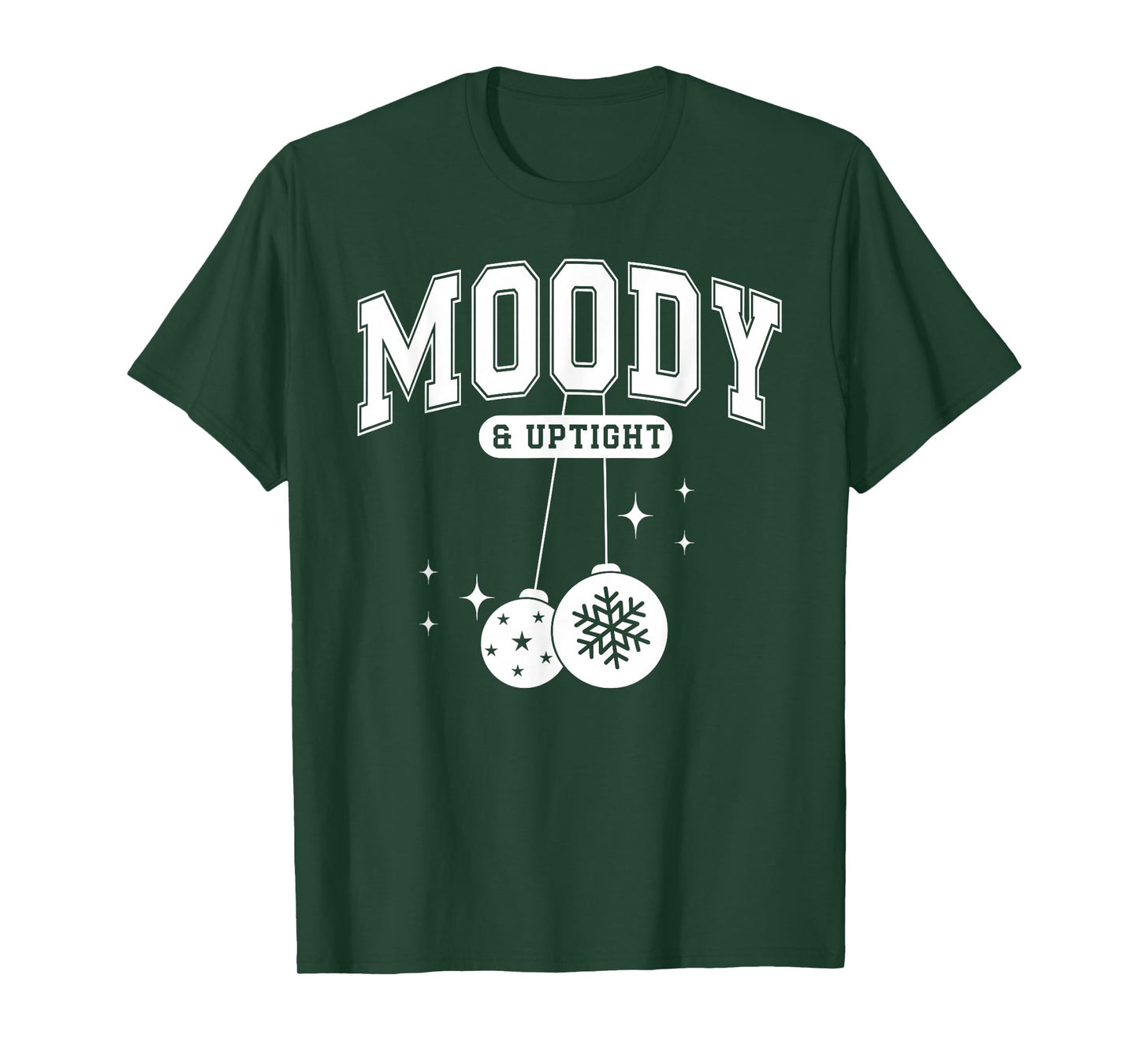 Merry & Bright Moody & Uptight Matching Couples Christmas T-Shirt