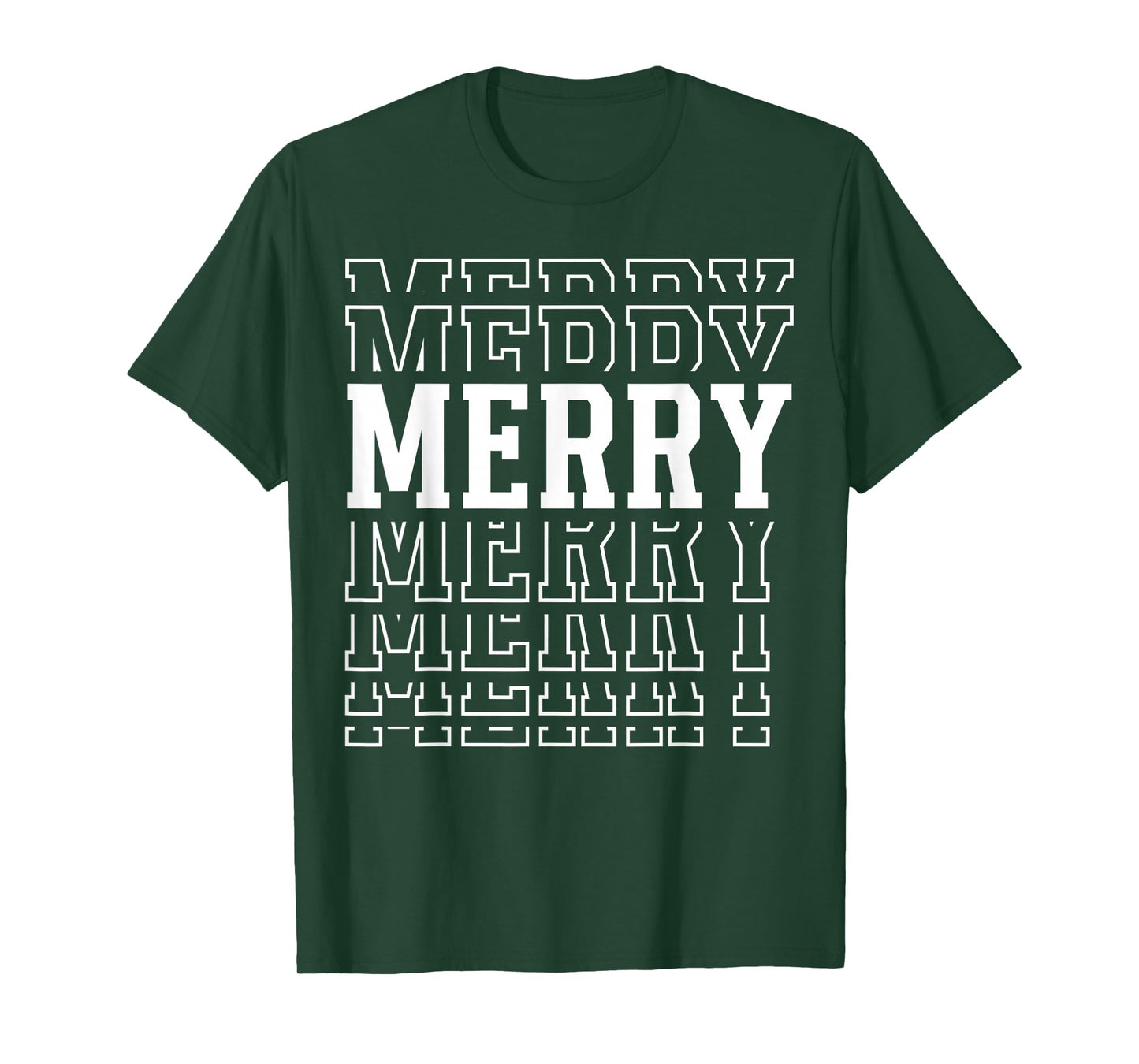 Merry Christmas Layered Text Family Santa Xmas T-Shirt