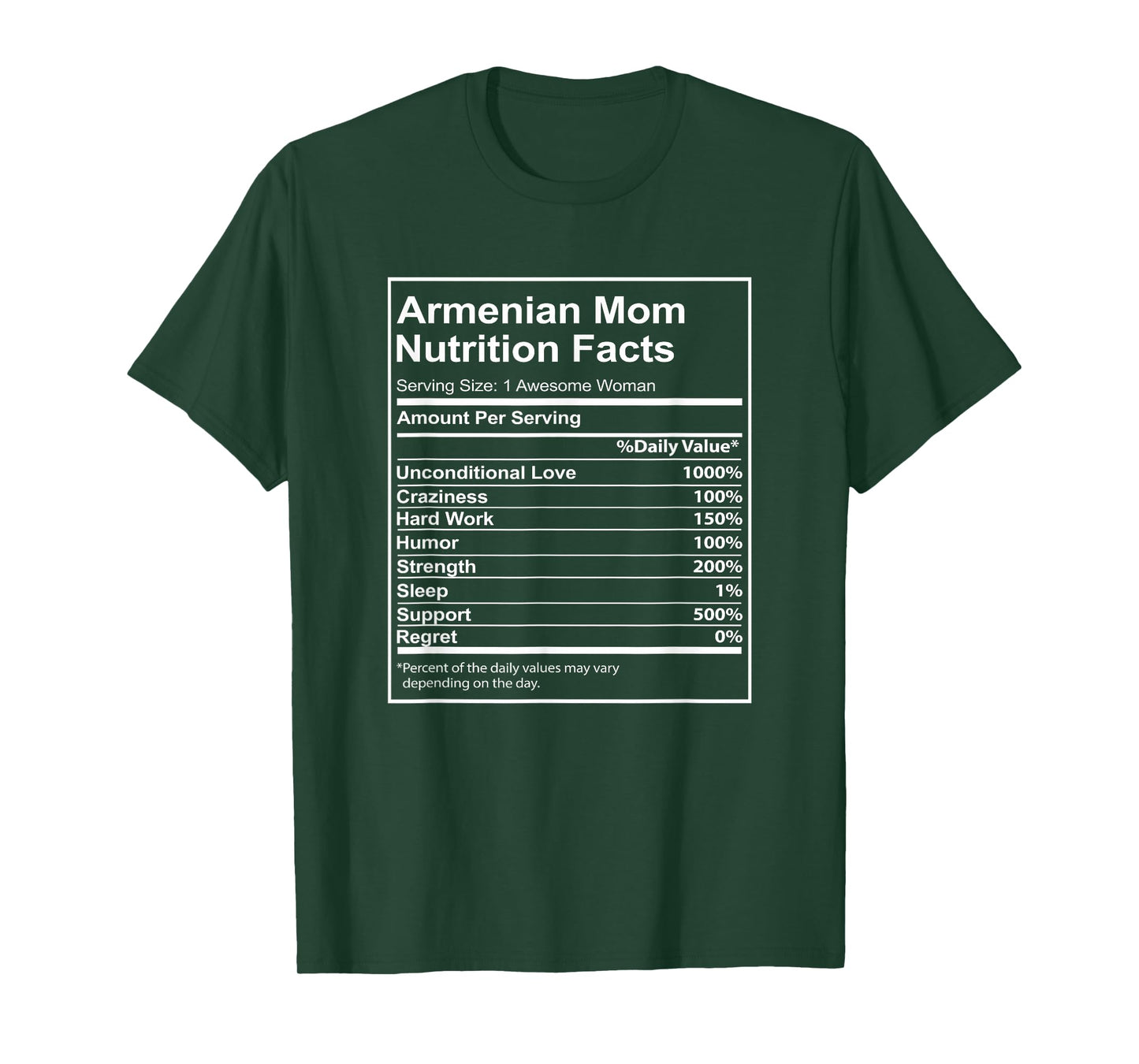 Armenian Mom Nutrition Facts Funny for Armenian Mom T-Shirt
