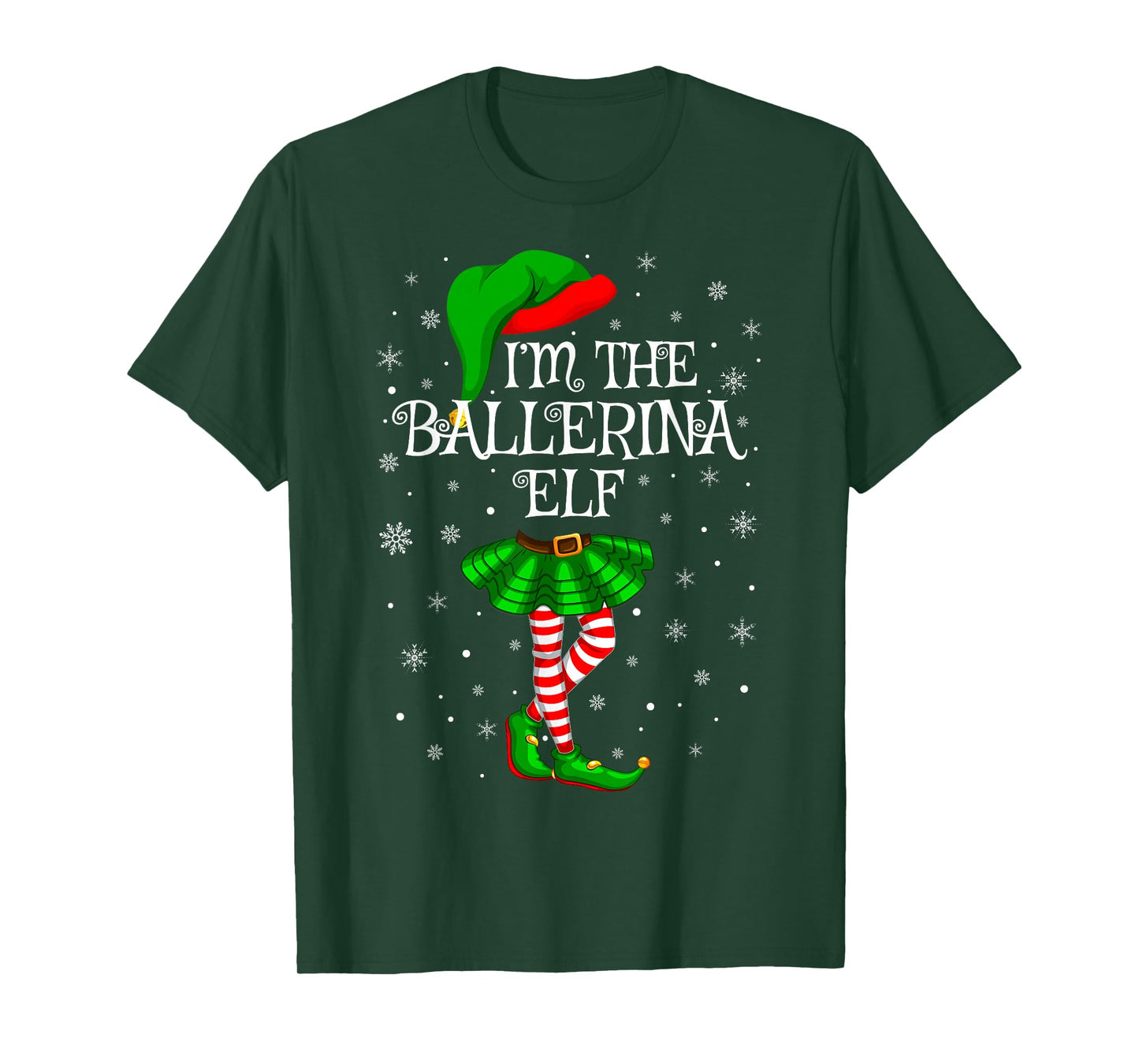 Ballerina Elf Christmas Family Group Women Girls Xmas Pajama T-Shirt