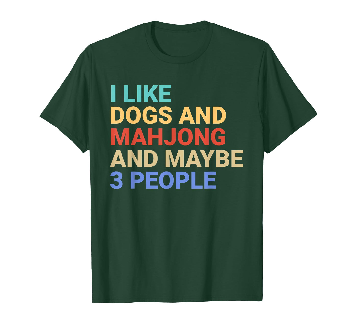 Retro I Like Dogs and Mahjong Lover Funny T-Shirt