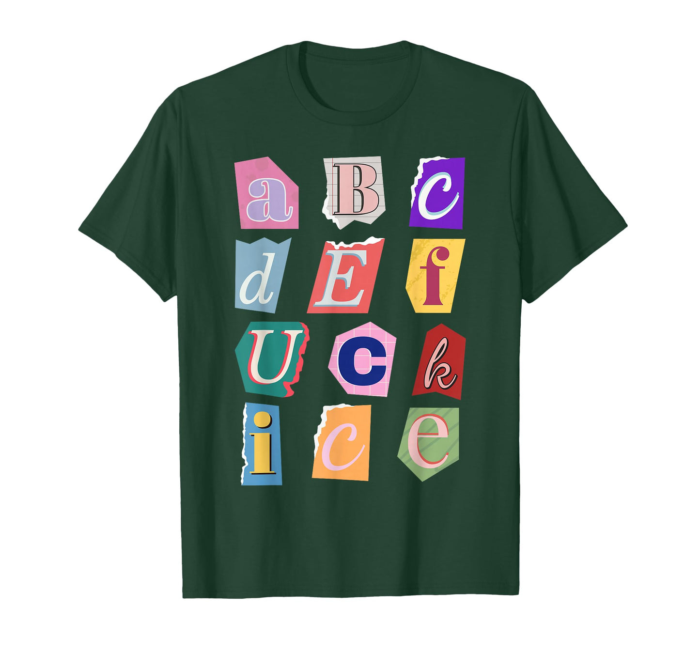 Abcdefuckice Collage Funny Abolish ICE T-Shirt