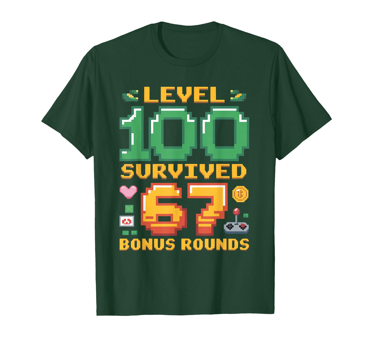Level 100 Days of School 67 Bonus Funny 67 Gaming Meme T-Shirt