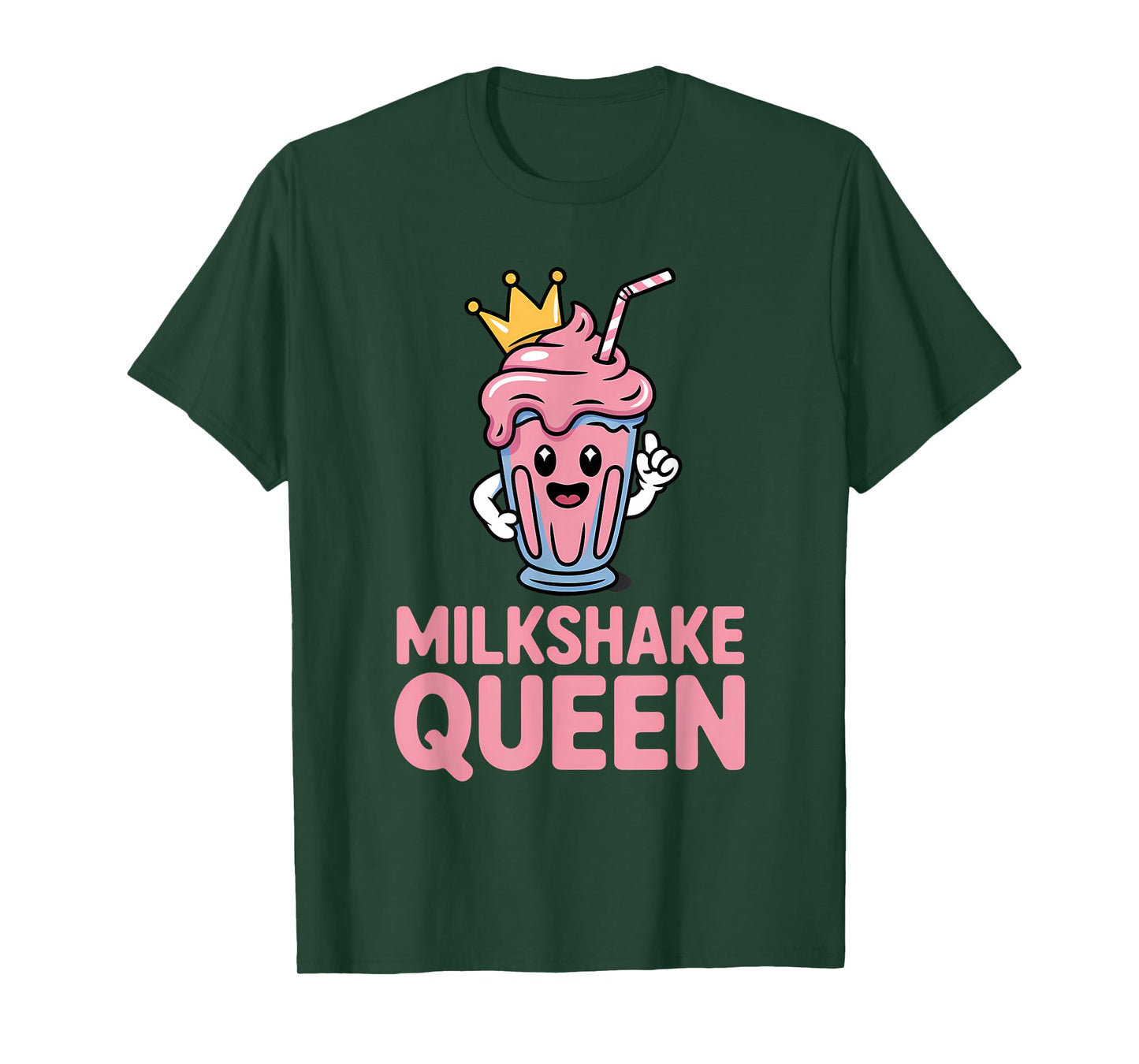 Milkshake Queen Cute Kawaii Ice Cream Straw Crown T-Shirt