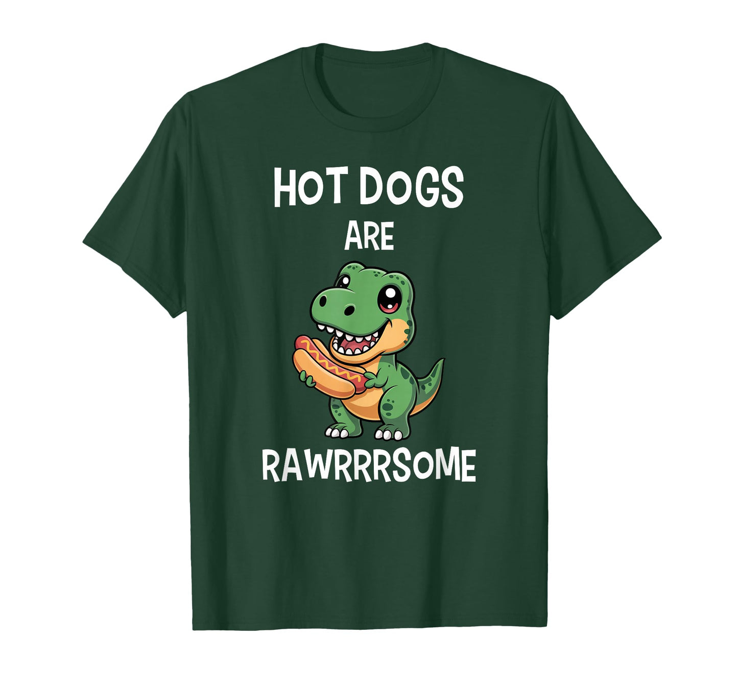 Dinosaur T Rex Hot Dog Shirt Funny Hot Dogs are Rawrrrsome T-Shirt
