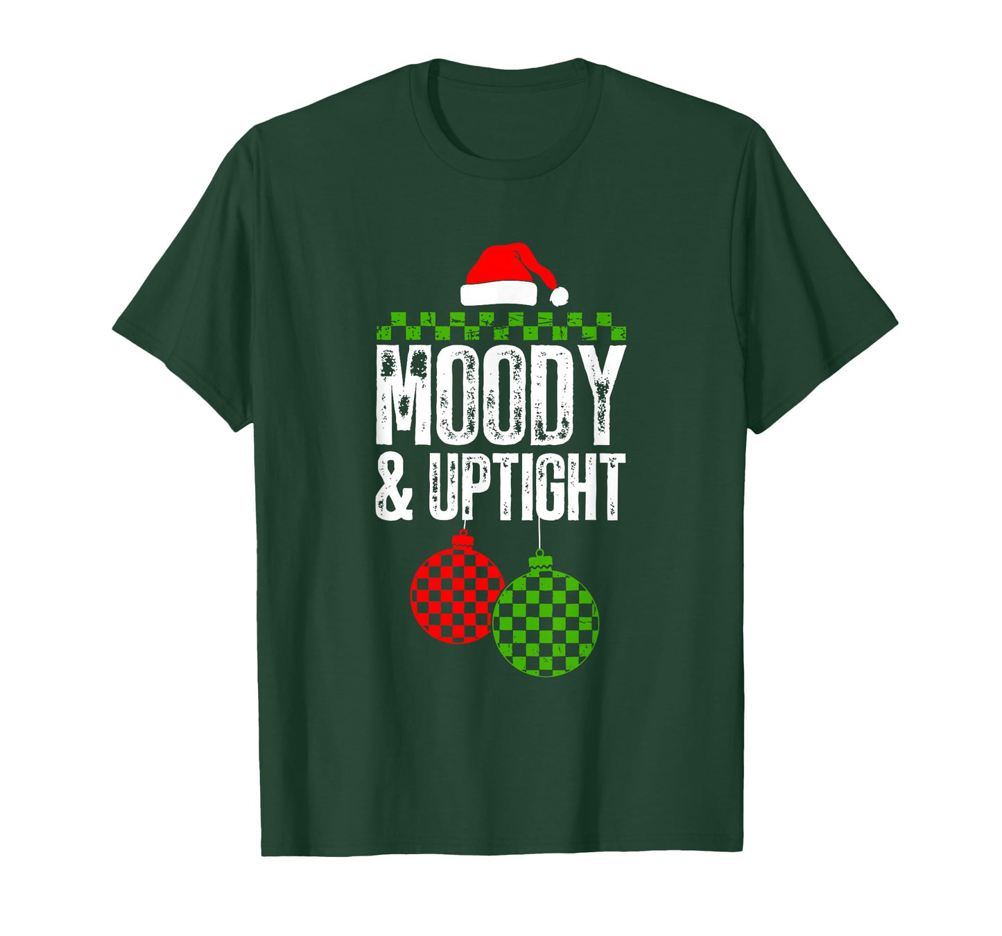 Retro Merry and Bright Moody and Uptight Couples Christmas T-Shirt