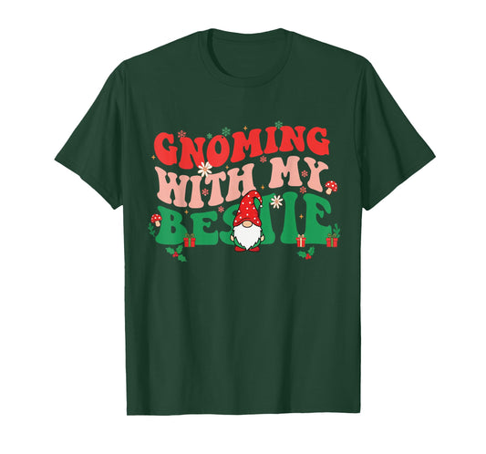 Gnome Twinning with My Bestie Funny Matching Christmas T-Shirt
