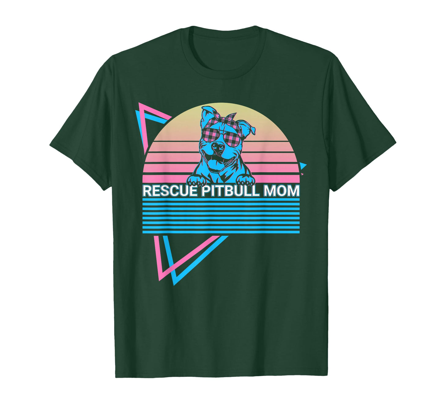Pitbull Mom Pit Bull Retro Rescue Pitbull Mom T-Shirt