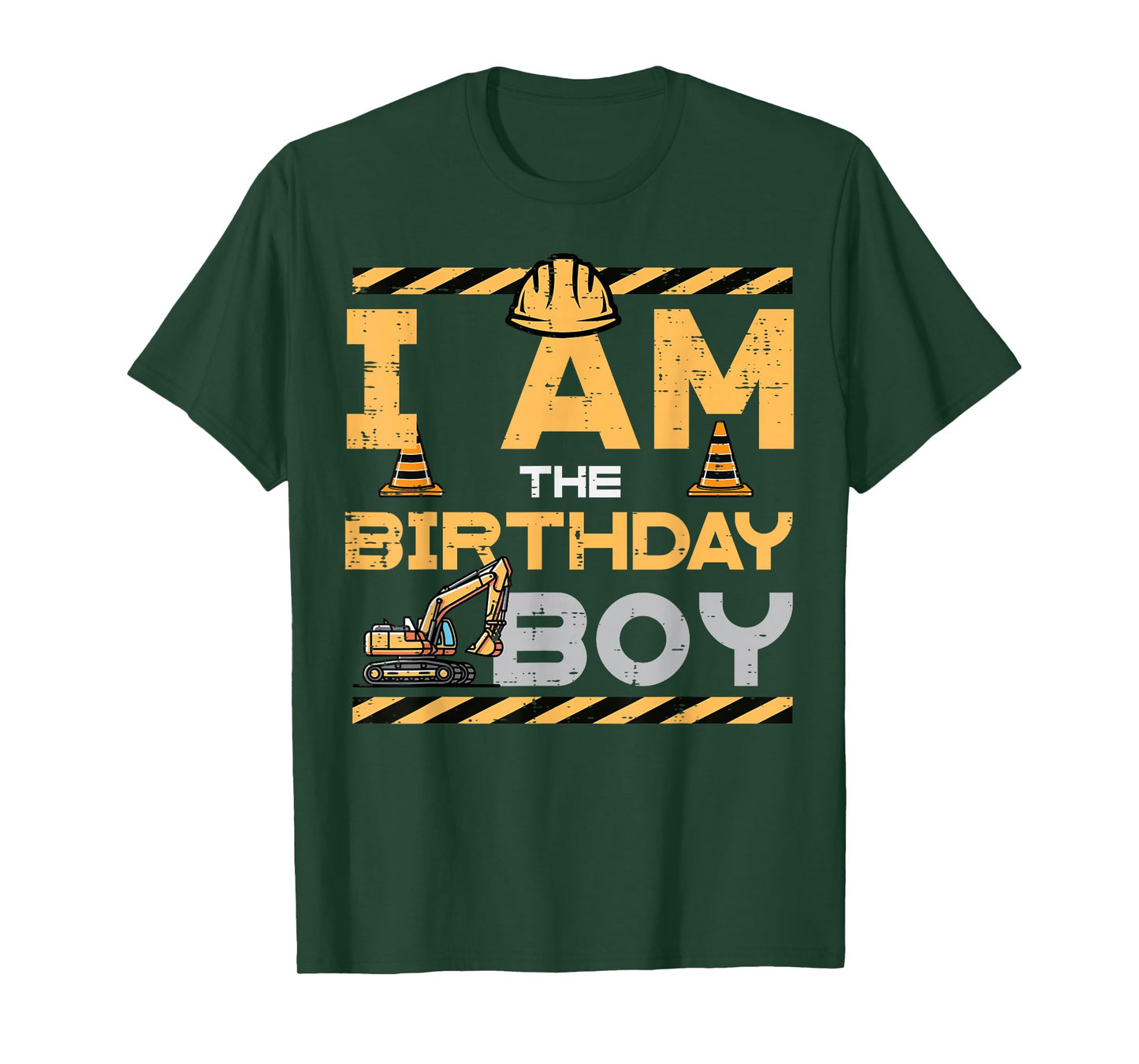 I Am The Birthday Boy Excavator Party Family Match Boys Kids T-Shirt