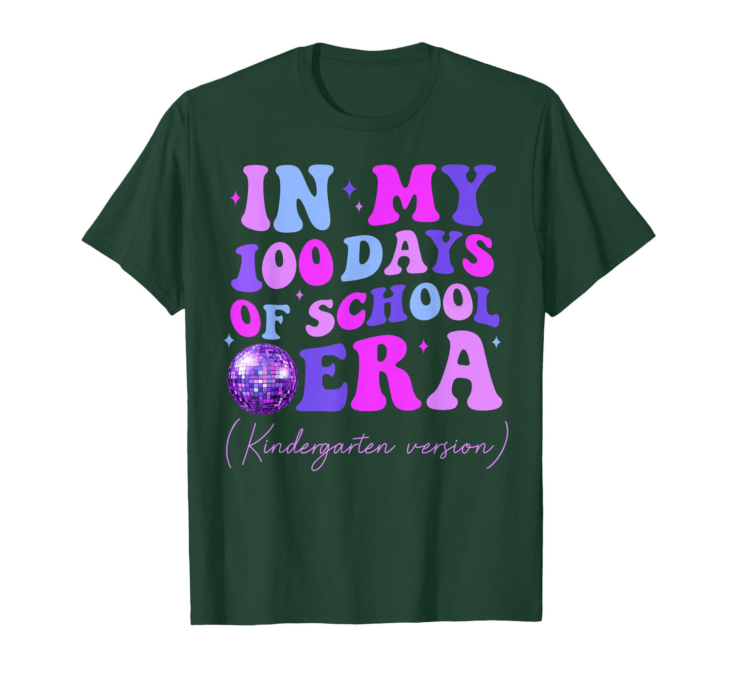 in My 100 Days of School Era Kindergarten Groovy Teacher Kid T-Shirt