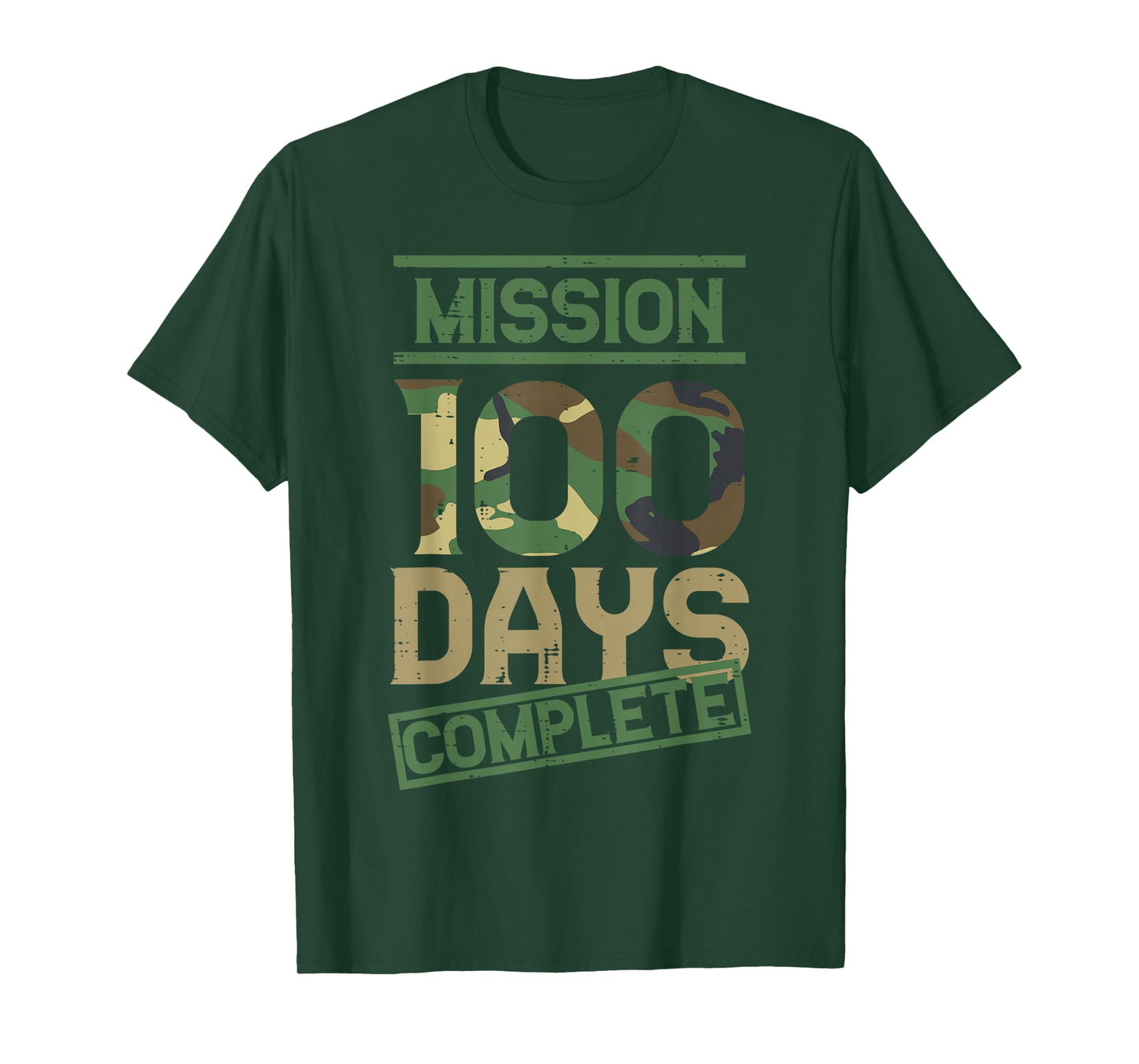 Mission 100 Days of School Complete Camo 100th Day Boys Kids T-Shirt