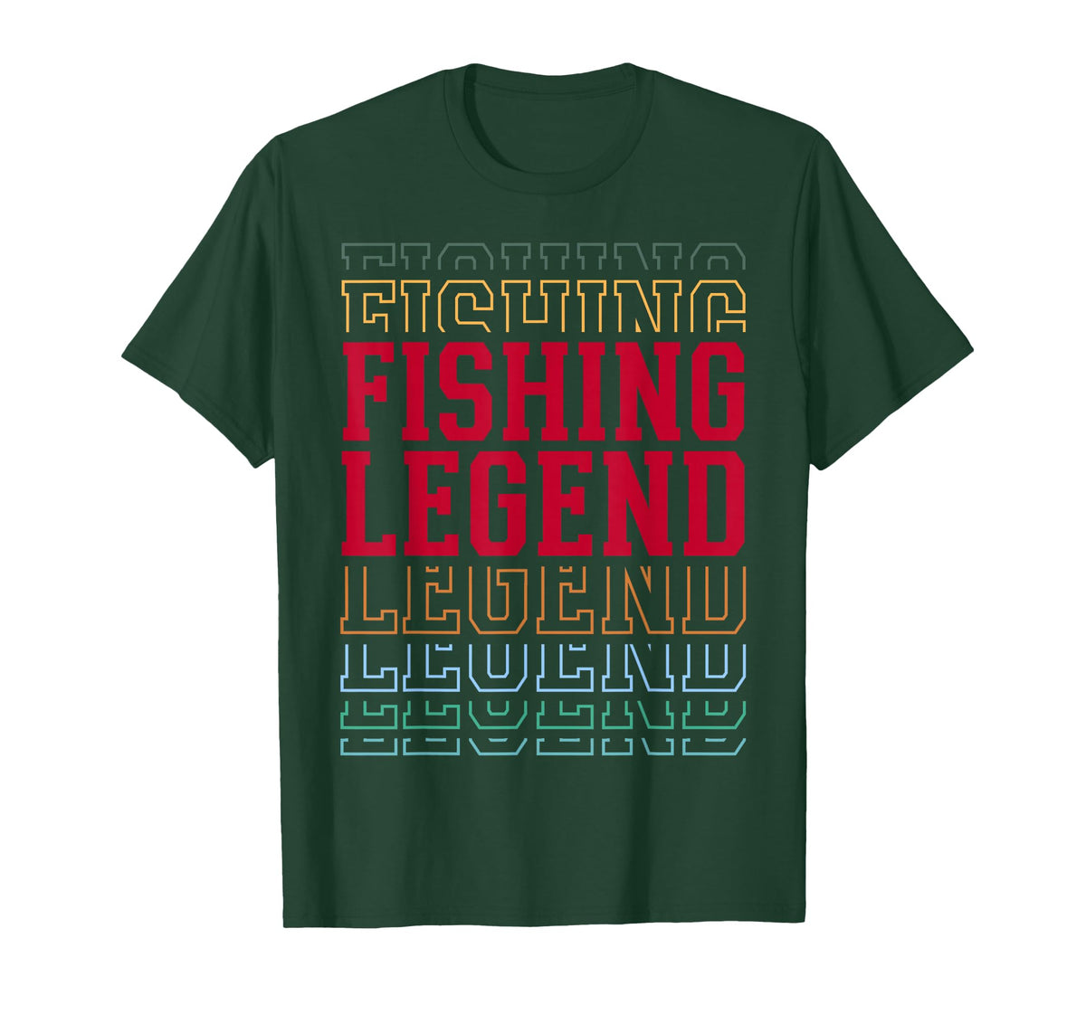 Fishing Legend Funny Layered Text Fisherman T-Shirt