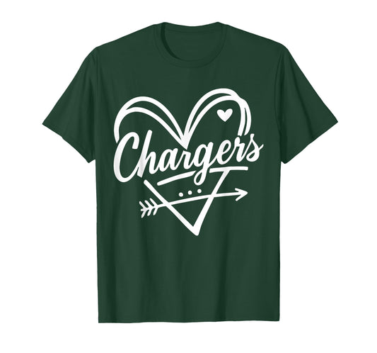 Vintage Chargers Name Heart Gift for Men Women Kids T-Shirt