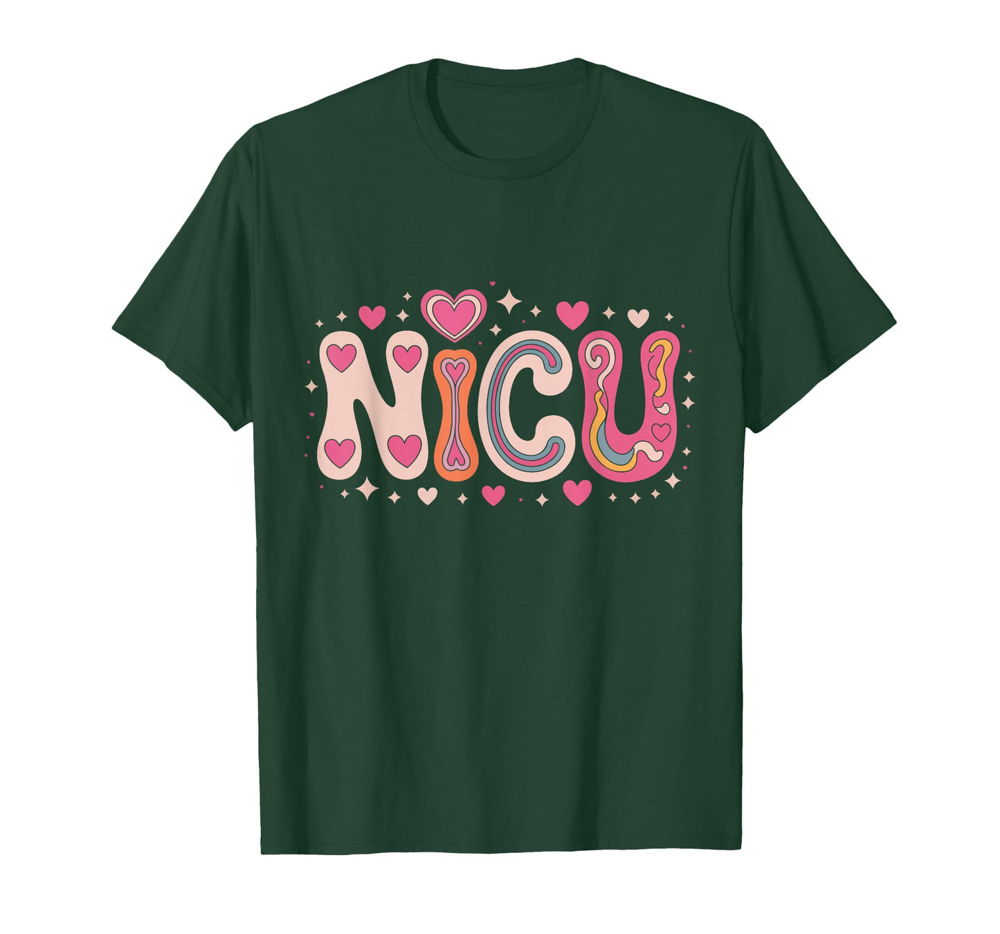 NICU Love Hearts Valentines Day Neonatal Intensive Care Unit T-Shirt