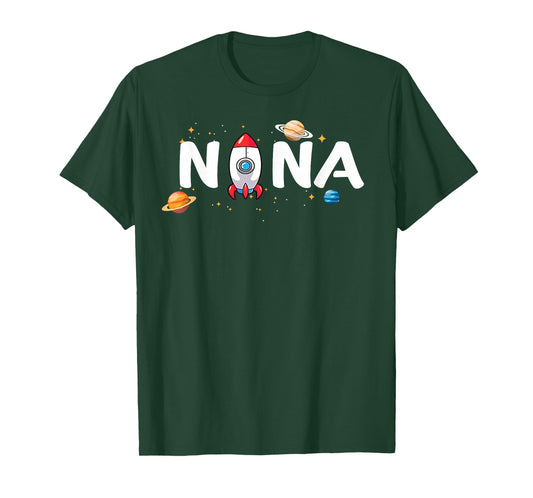 Nana of The Birthday Boy Astronaut 1st Birthday Family T-Shirt