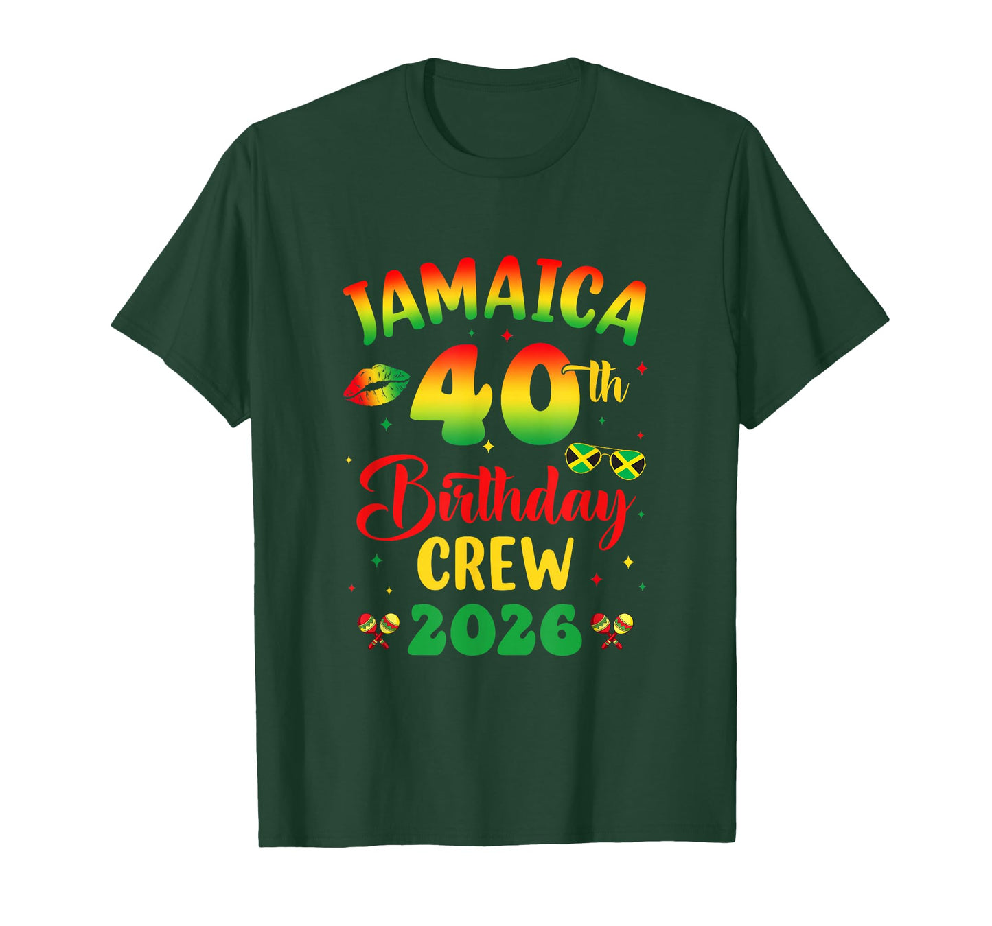 40Th Birthday Girl Jamaica Birthday Crew Matching Group 2026 T-Shirt