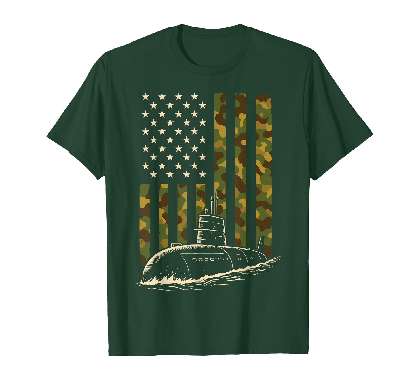Submarine USA Flag Veteran 4th of July T-Shirt