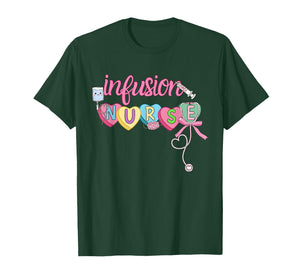 Heart Candy Bow Infusion Nurse Valentine IV Therapy Oncology T-Shirt