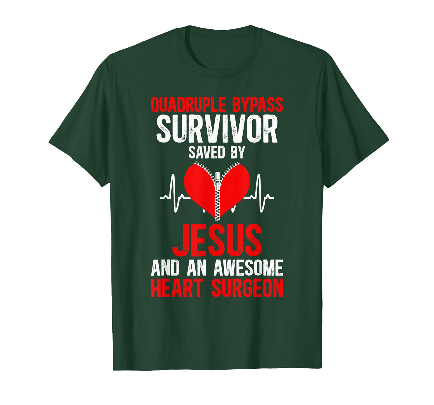 Quadruple Bypass Surgery Survivor Saved by Jesus T-Shirt