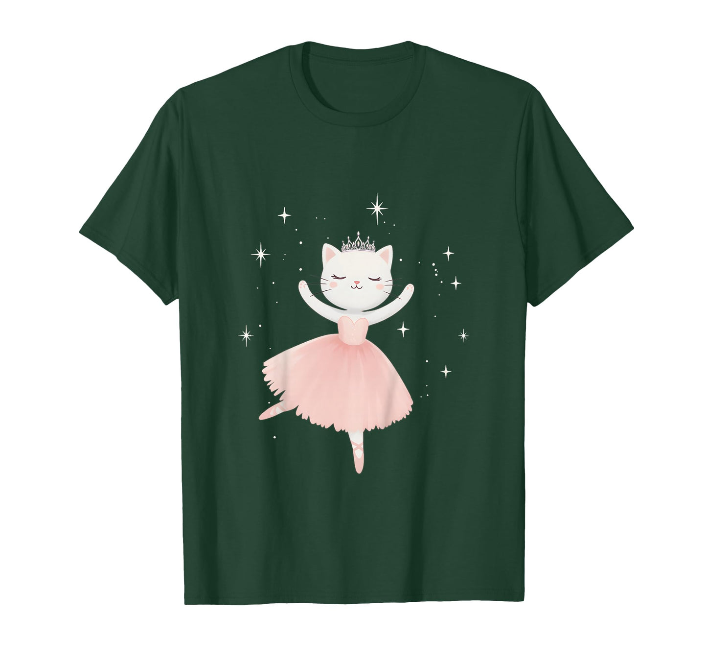 Ballerina Cat Princess Shirt Ballet Dance Toddlers Girls T-Shirt