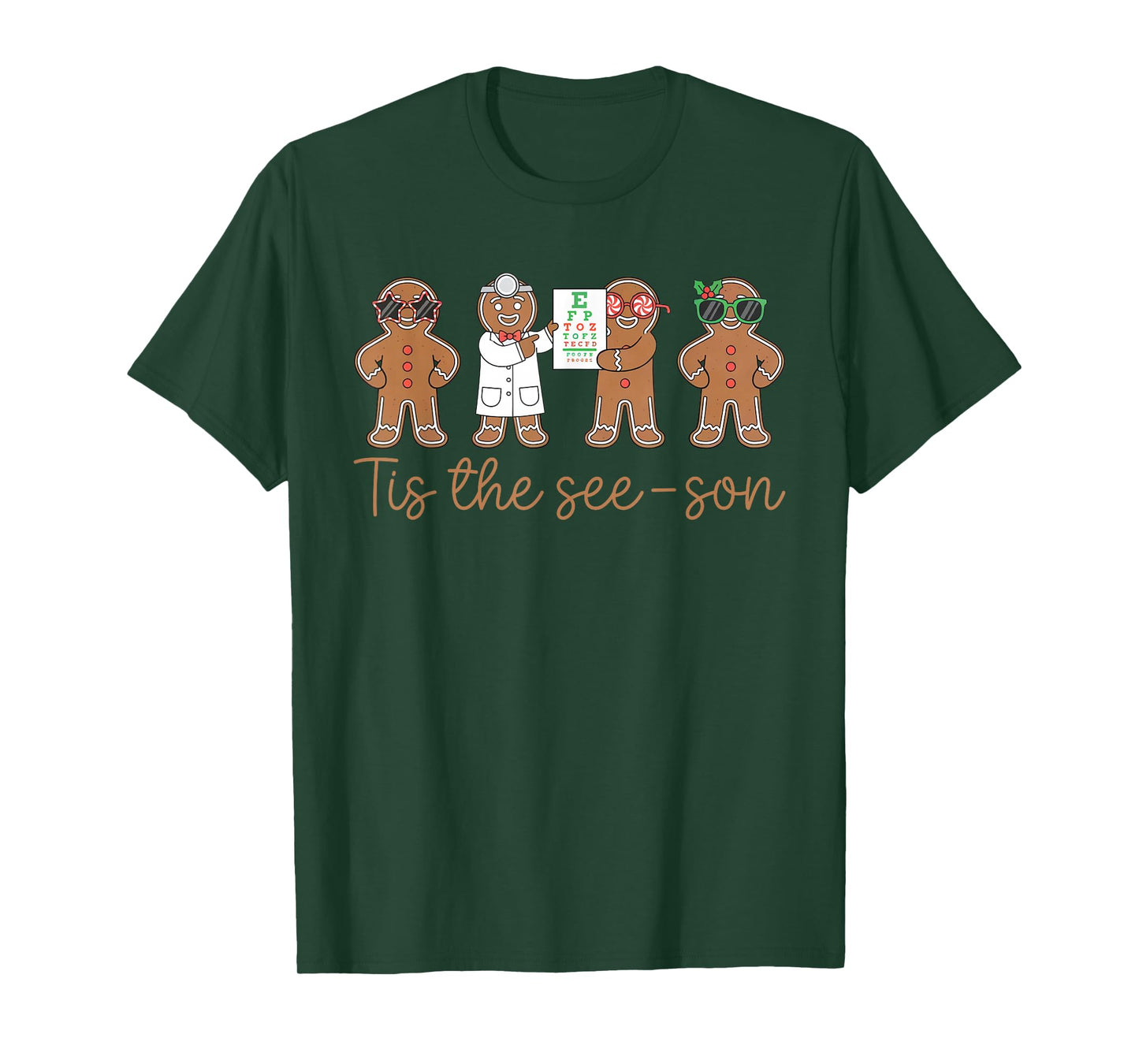 Optometry Gingerbread Christmas Optometrist Optician T-Shirt
