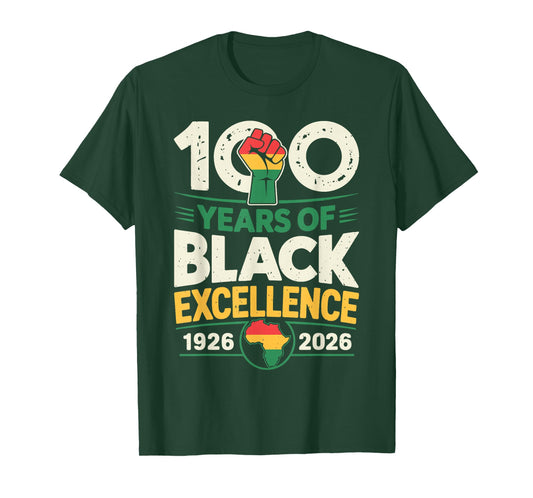 100 Years of Black Excellence Centennial Black History Month T-Shirt