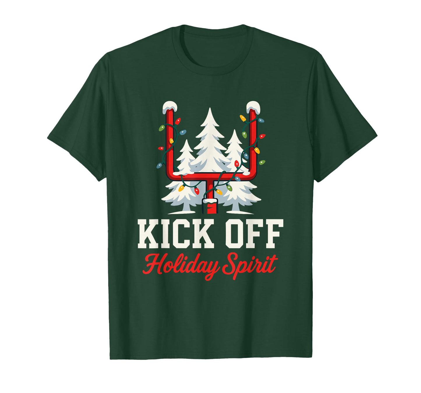 Kick Off Holiday Spirit Christmas Football T-Shirt