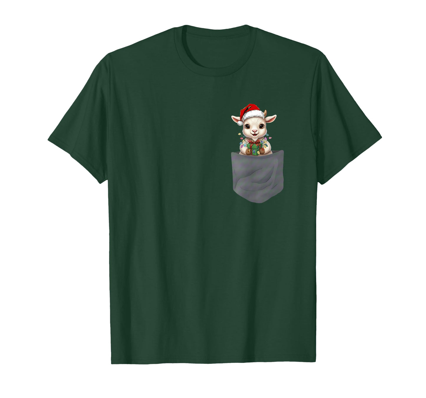 Goat in A Pocket Funny Xmas Goat Lover Family Matching T-Shirt