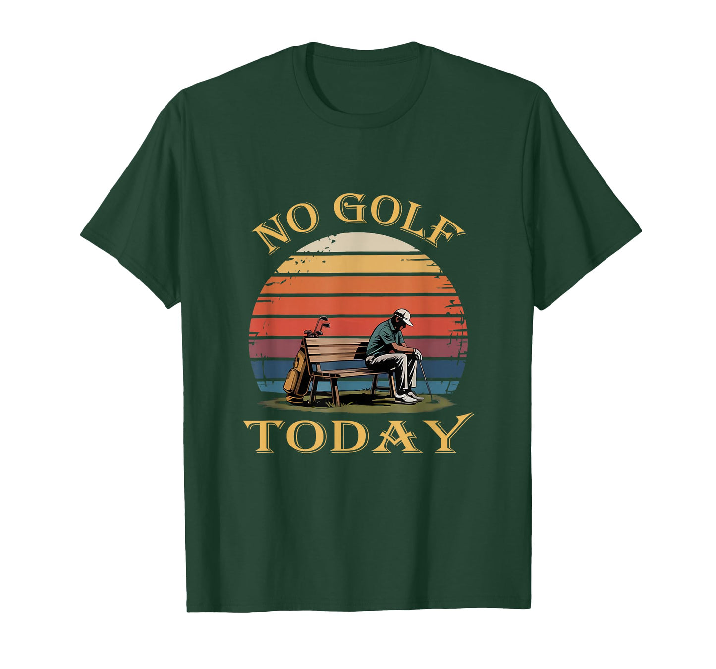 No Golf Today Sad Stickman Golfer Golfers Men T-Shirt