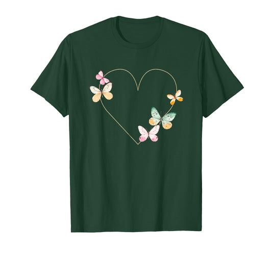Colorful Heart Butterfly T-Shirt